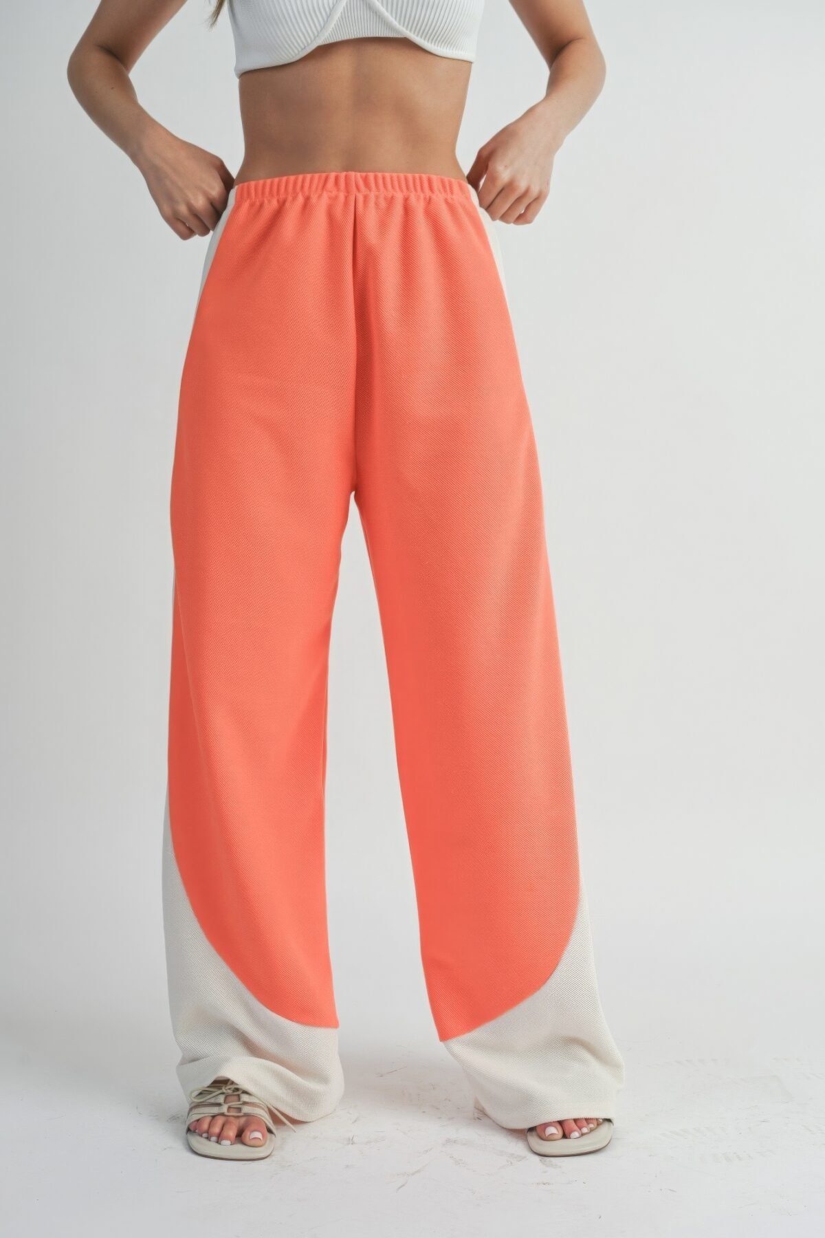 Two Toned Wide Leg Pants - Image 1