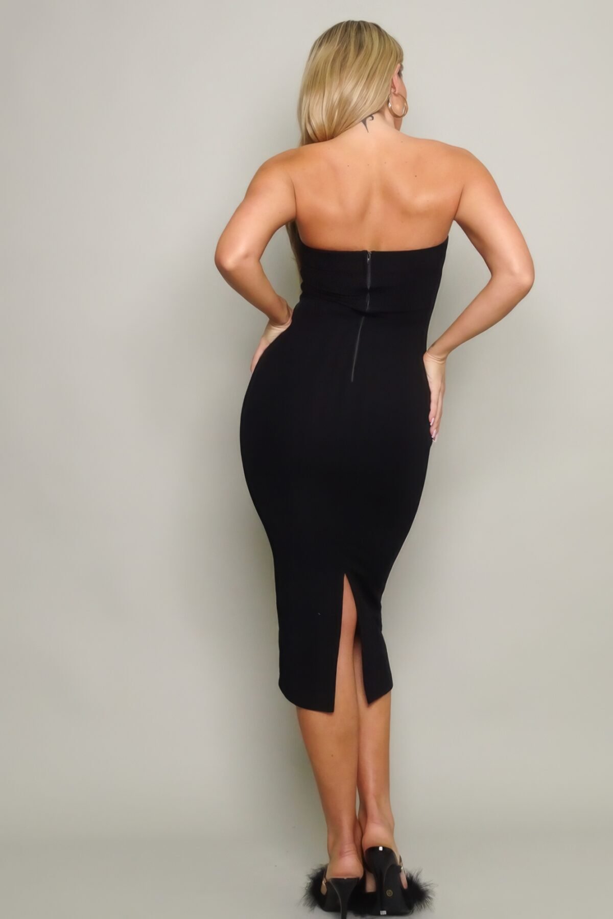 Knit Tube Midi Dress - Image 4