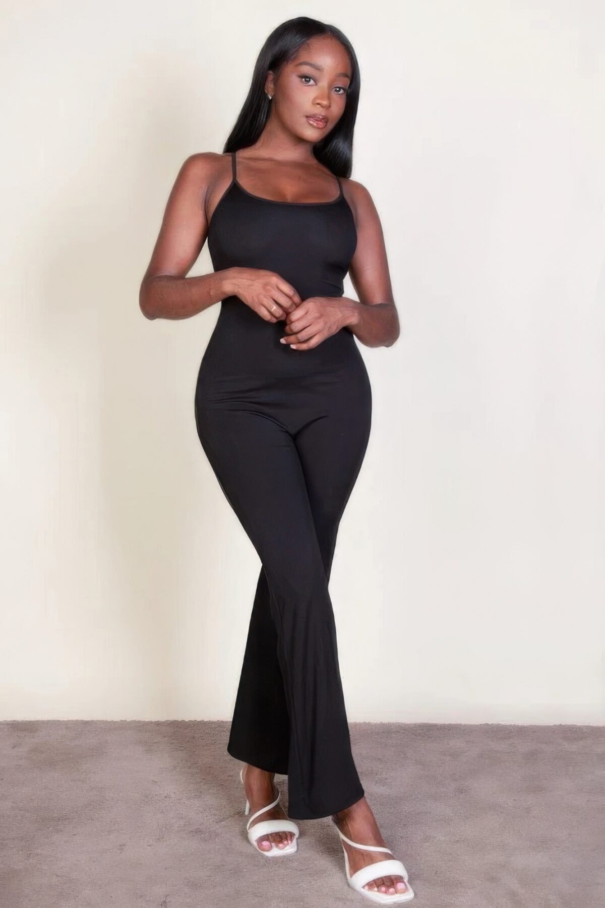 Ribbed sleeveless wide leg jumpsuit - Image 1
