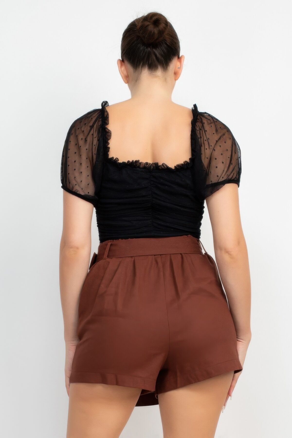 Shirred Mesh Sleeve Bodysuit - Image 4