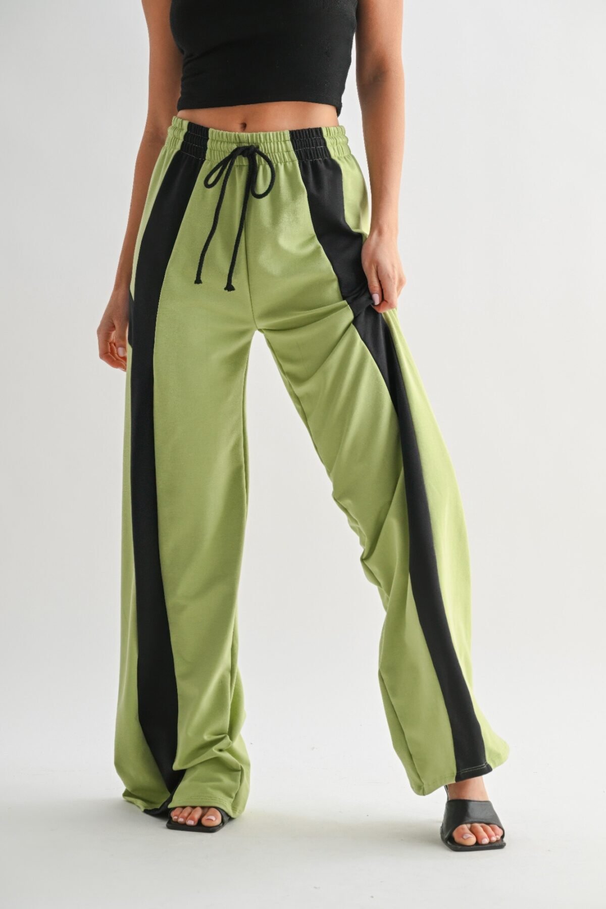 Color Block Wide Leg Lounge Pants - Image 7
