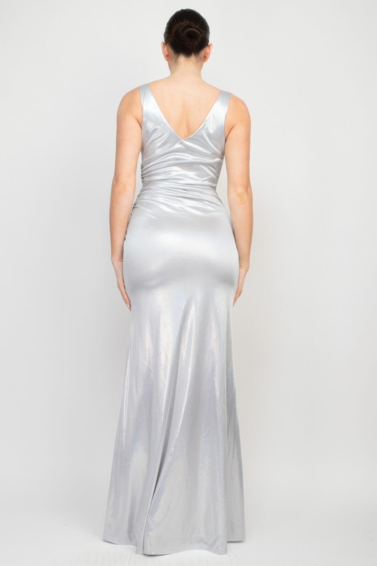 Side Slit Ruched Maxi Dress - Image 5