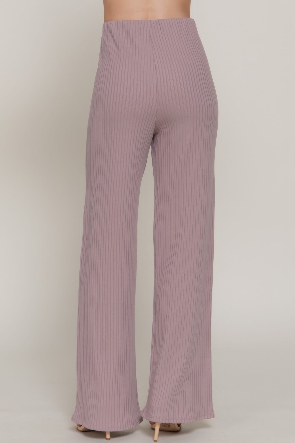 Inside Elastic Waistband Wide Rib Knit Pants - Image 5