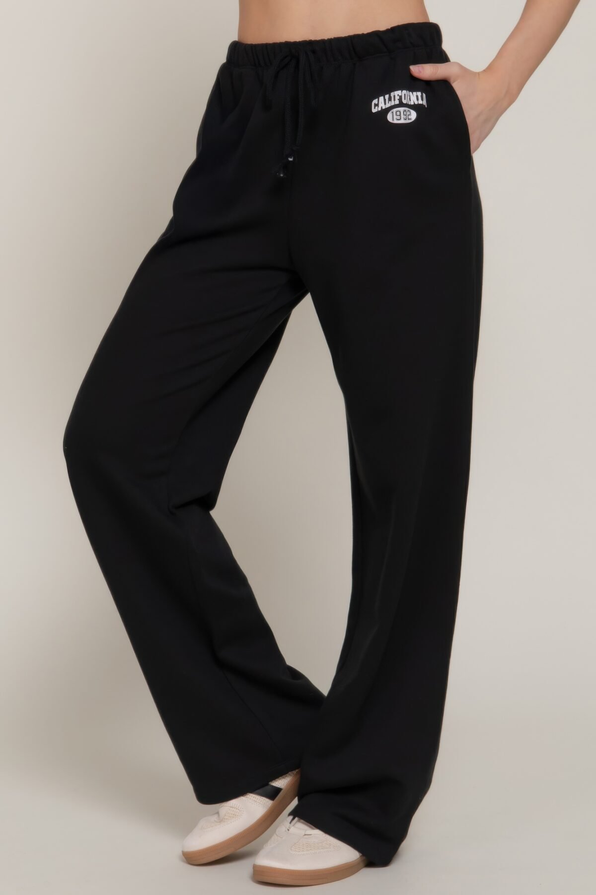 Waistband Print Detail Sweatpants - Image 1