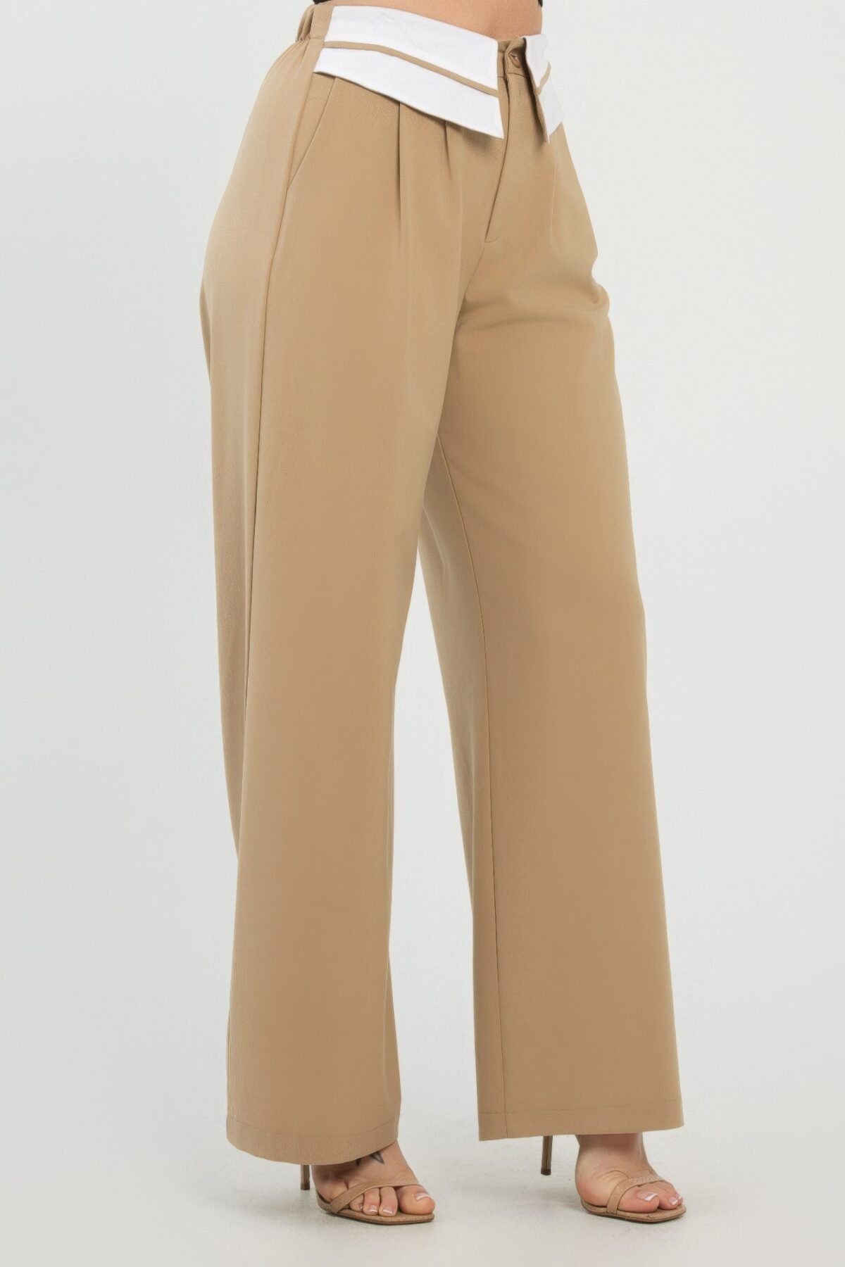 Front Button Fold-over Inside Zipper Pants - Image 3