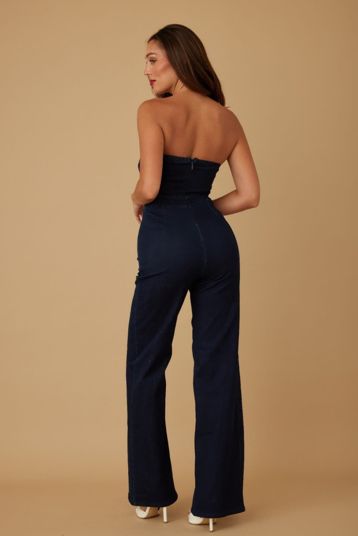 Open Flap Layer Strapless Jumpsuit - Image 6