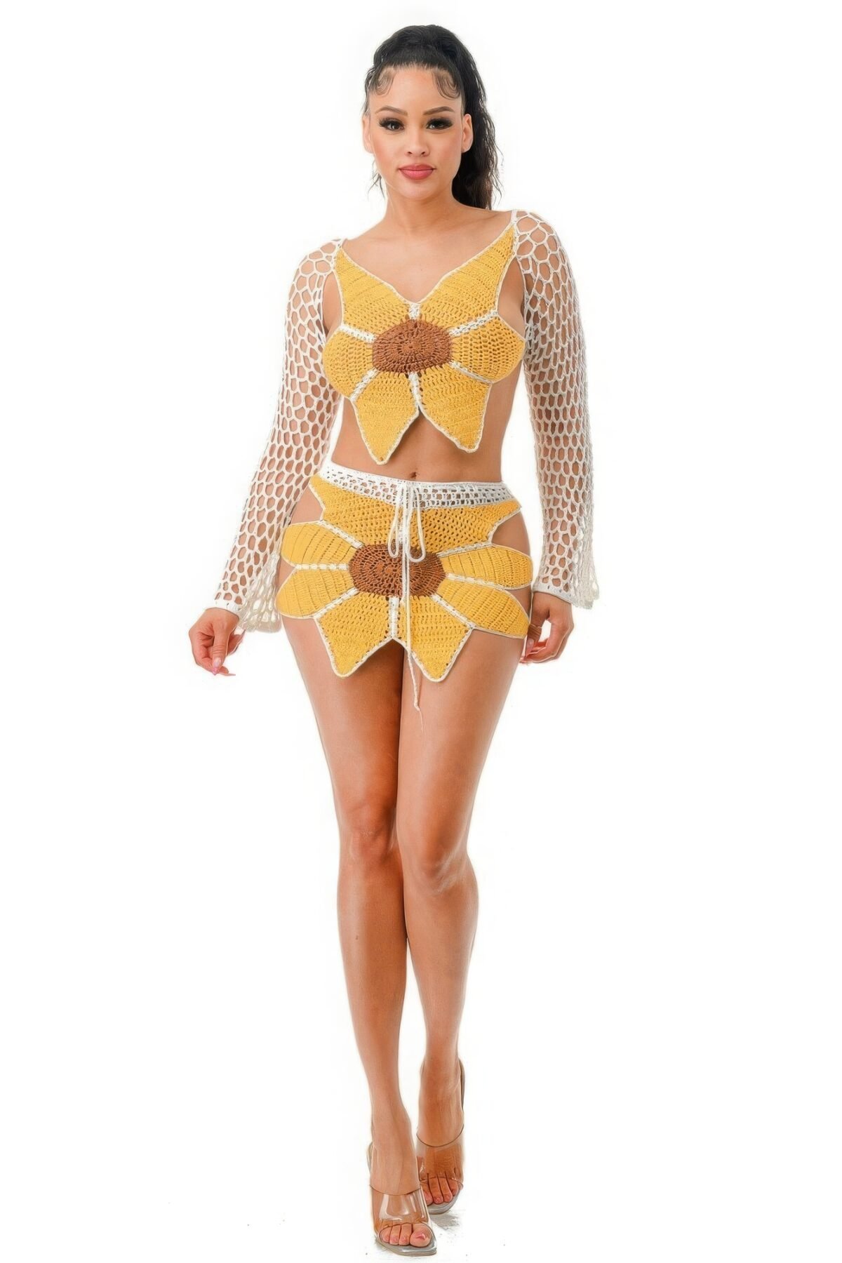 Crochet Skirt Set Sunflower - Image 1