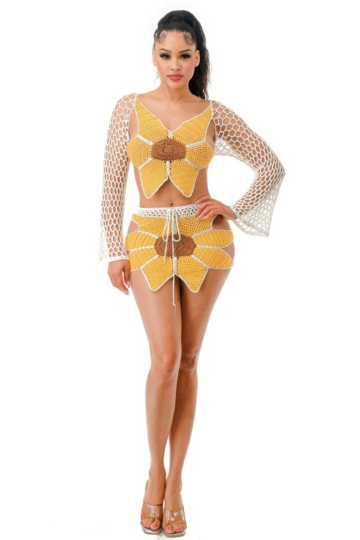 Crochet Skirt Set Sunflower - Image 2