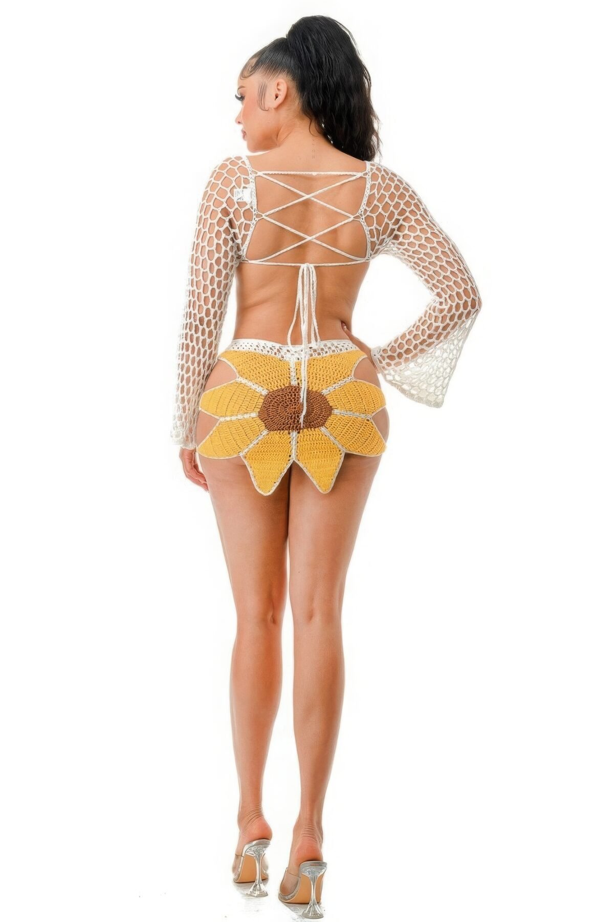 Crochet Skirt Set Sunflower - Image 4