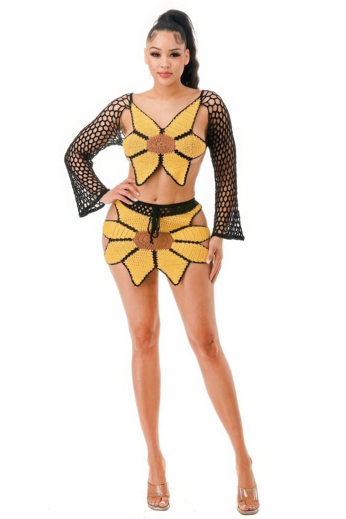 Crochet Skirt Set Sunflower - Image 1