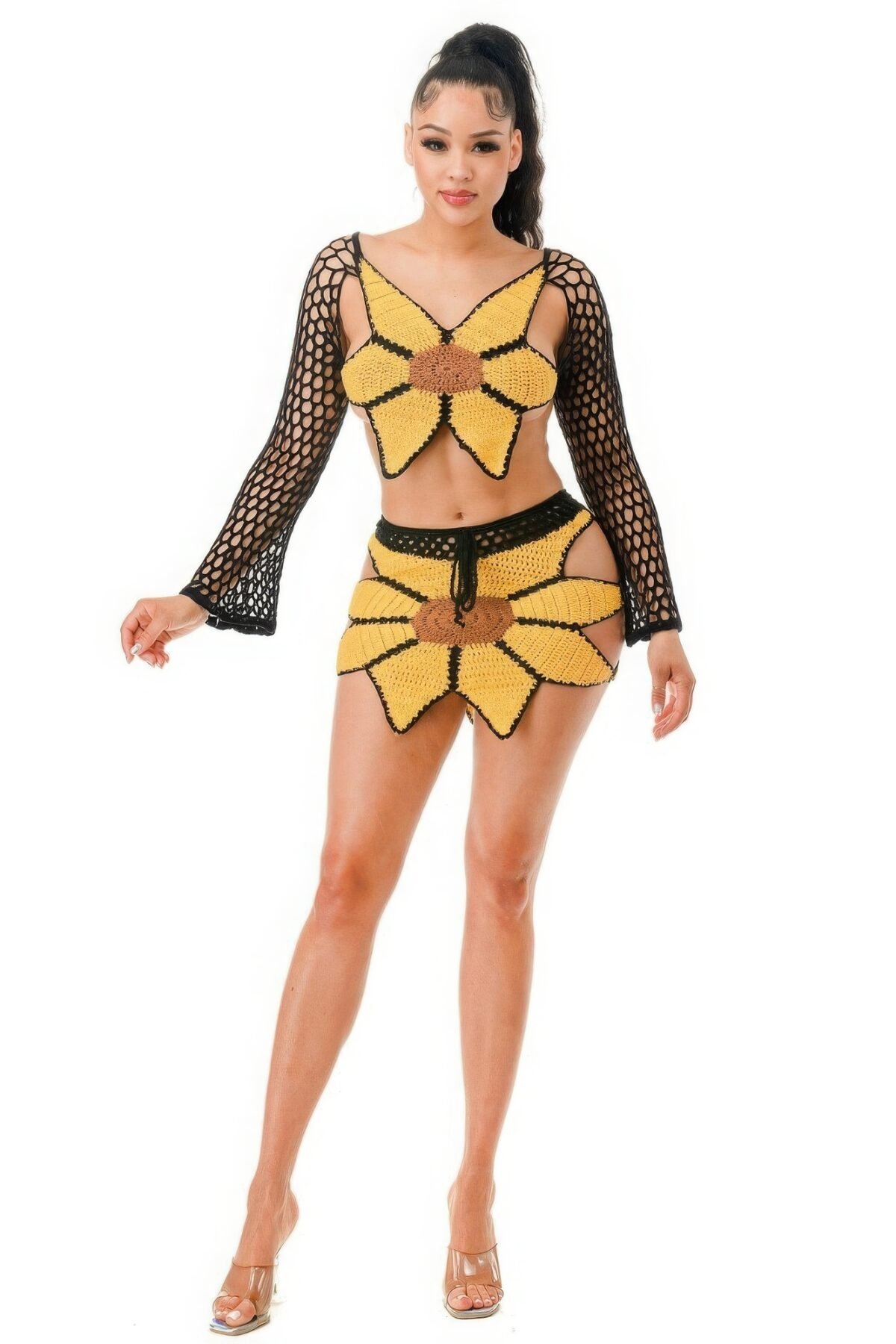 Crochet Skirt Set Sunflower - Image 2