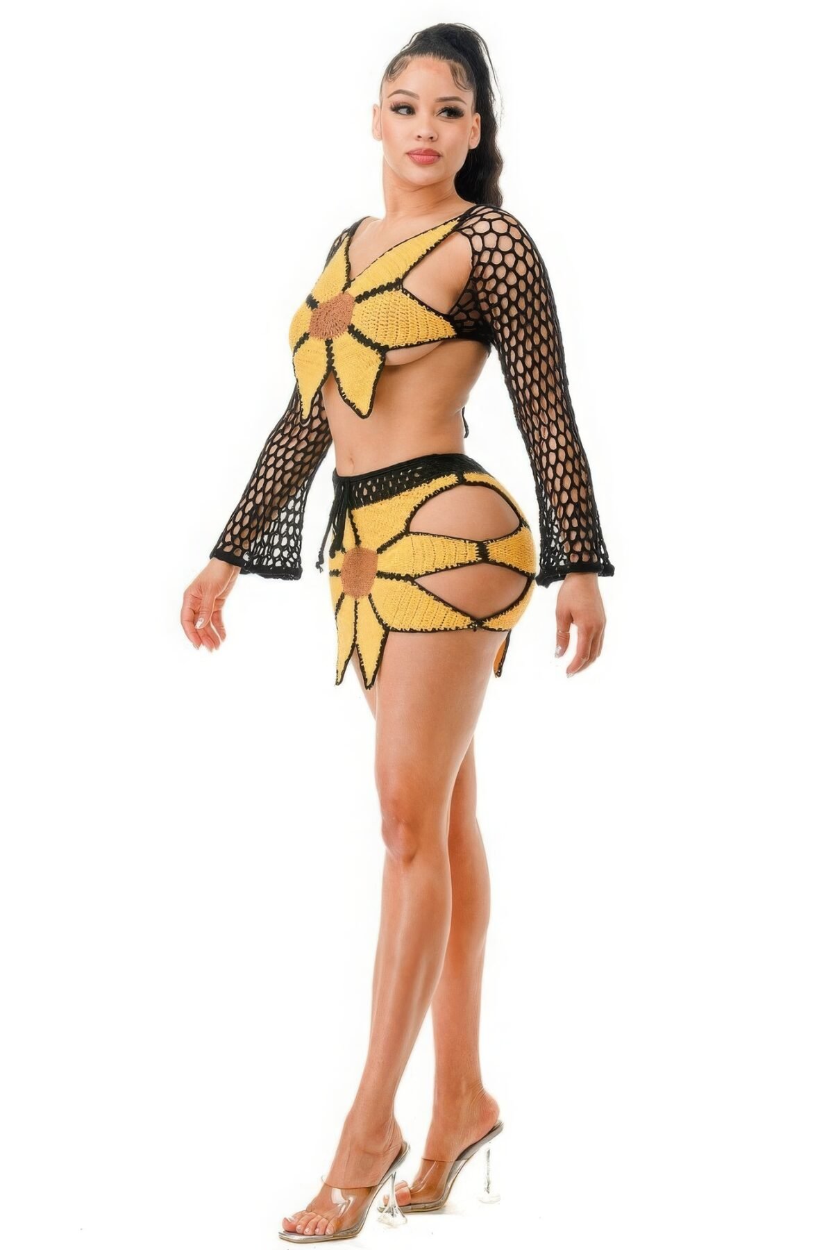 Crochet Skirt Set Sunflower - Image 3