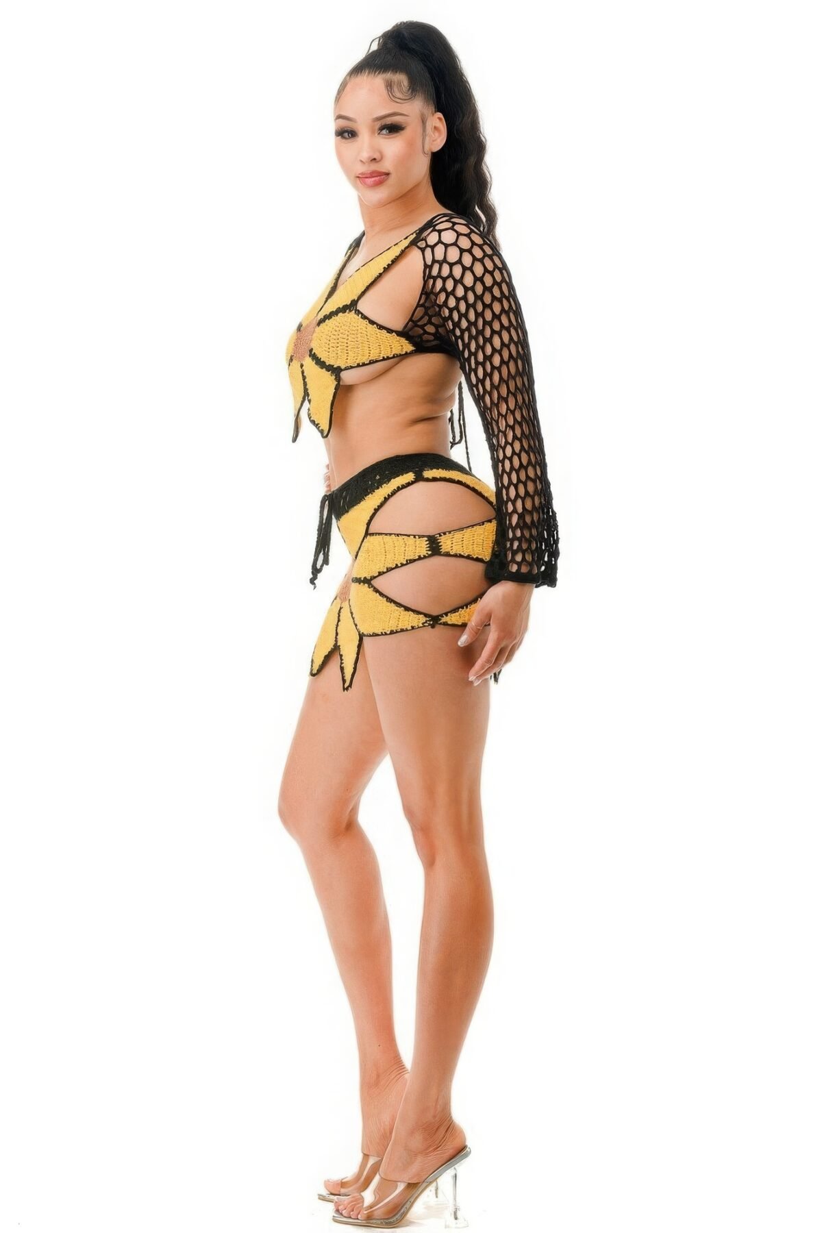 Crochet Skirt Set Sunflower - Image 4