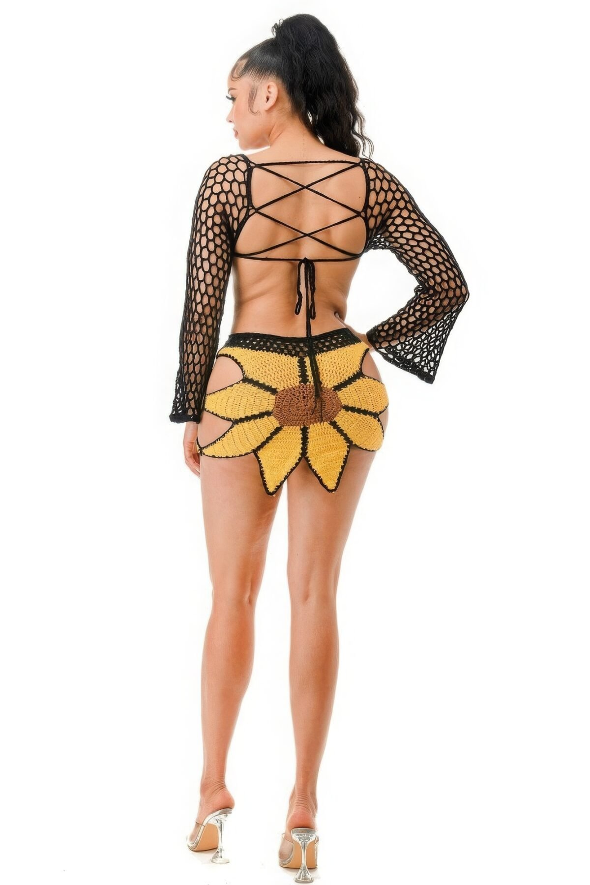 Crochet Skirt Set Sunflower - Image 5