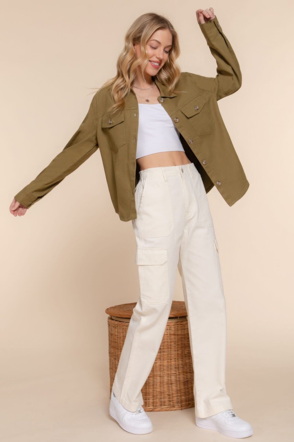 Button Down Cotton Denim Shacket - Image 5