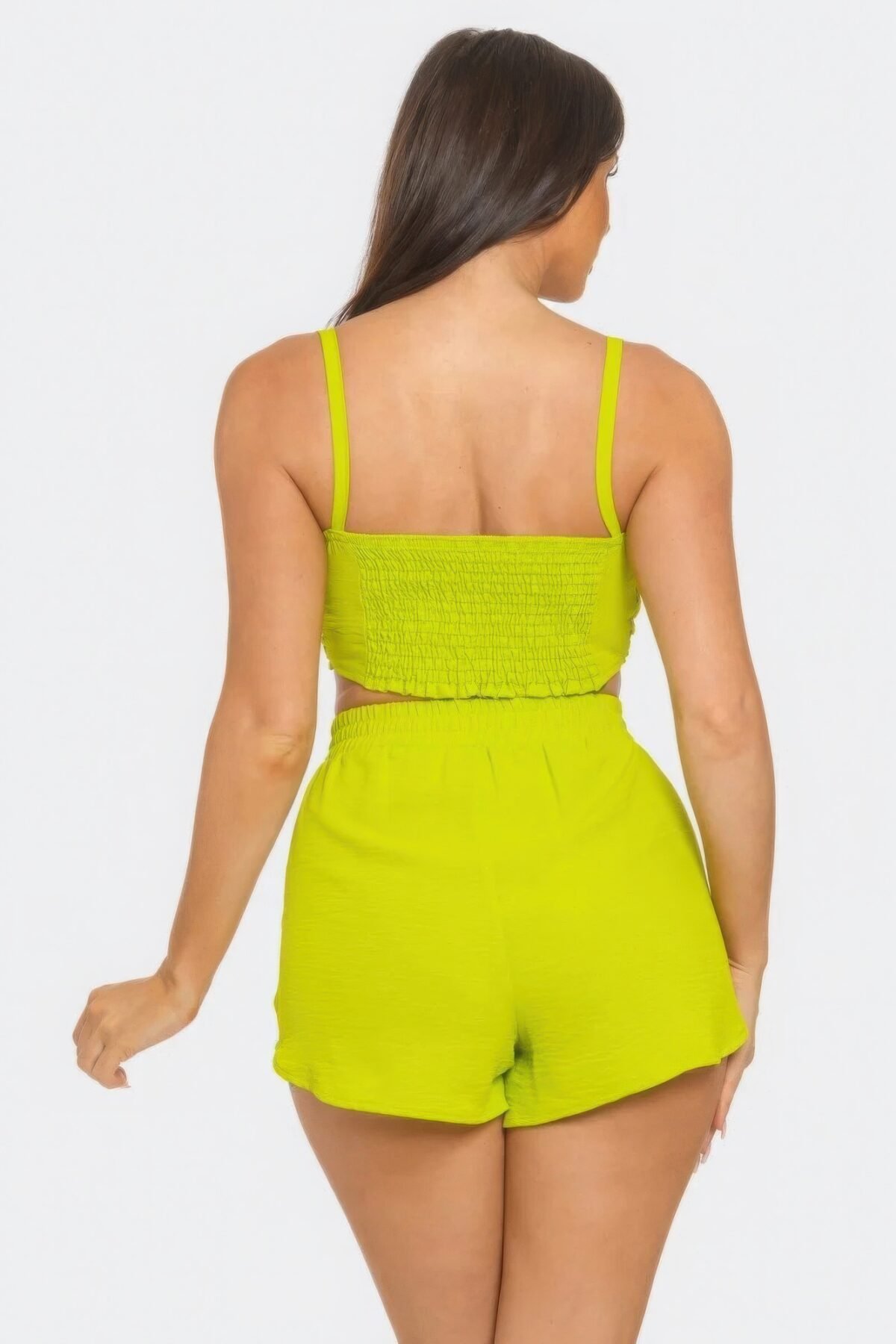 Front Oversized Bow Twisted Tie Top And Shorts Set - Image 5