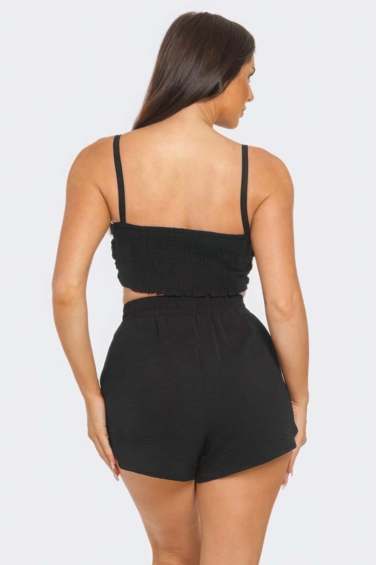 Front Oversized Bow Twisted Tie Top And Shorts Set - Image 5