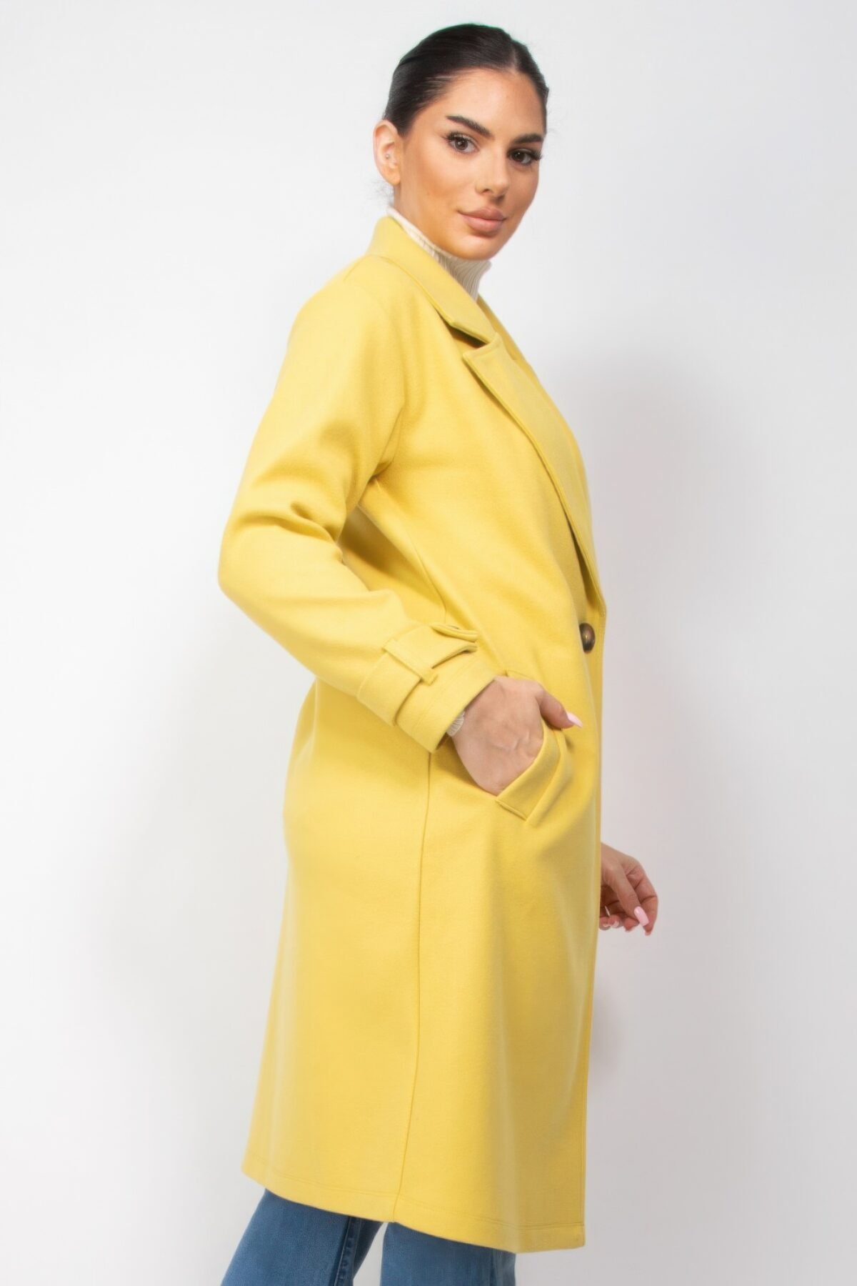 Collar pocketed coat - Image 3