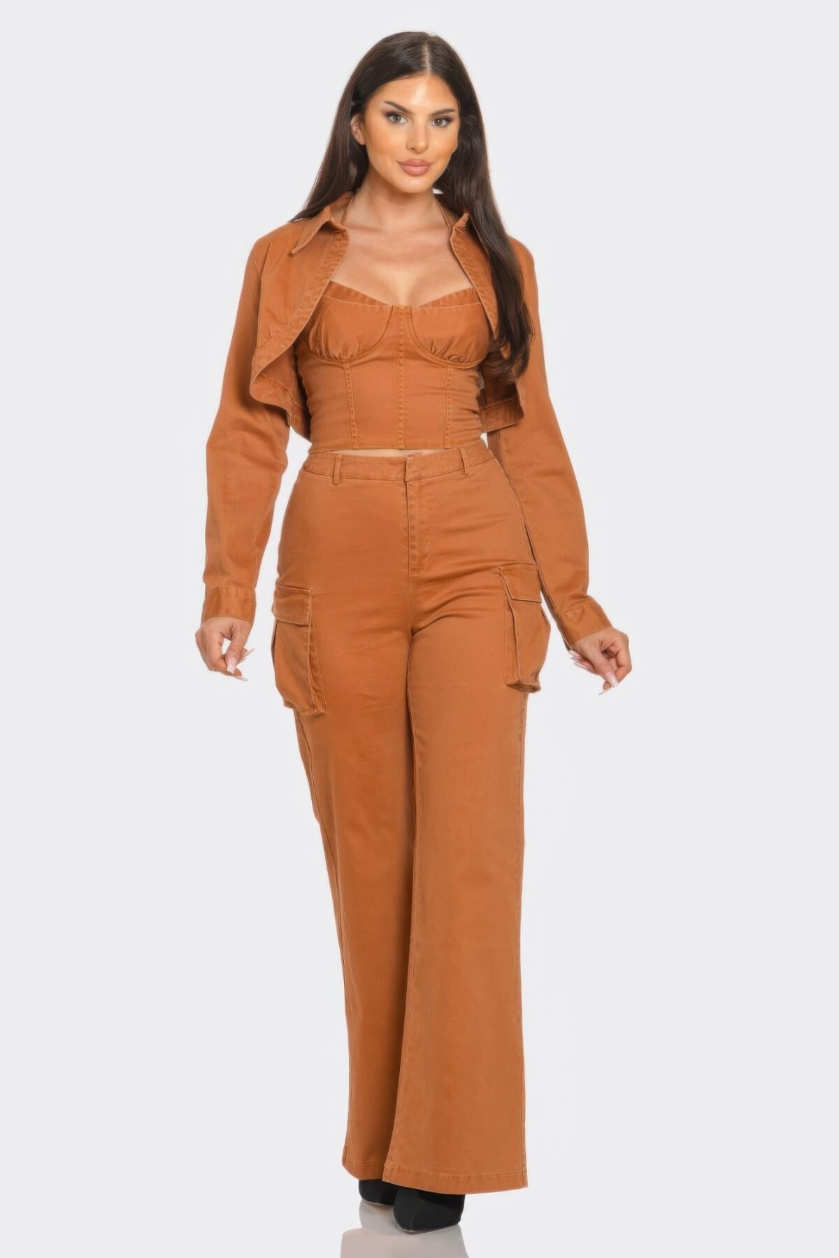 Crop Jacket 3pcs Set - Image 1