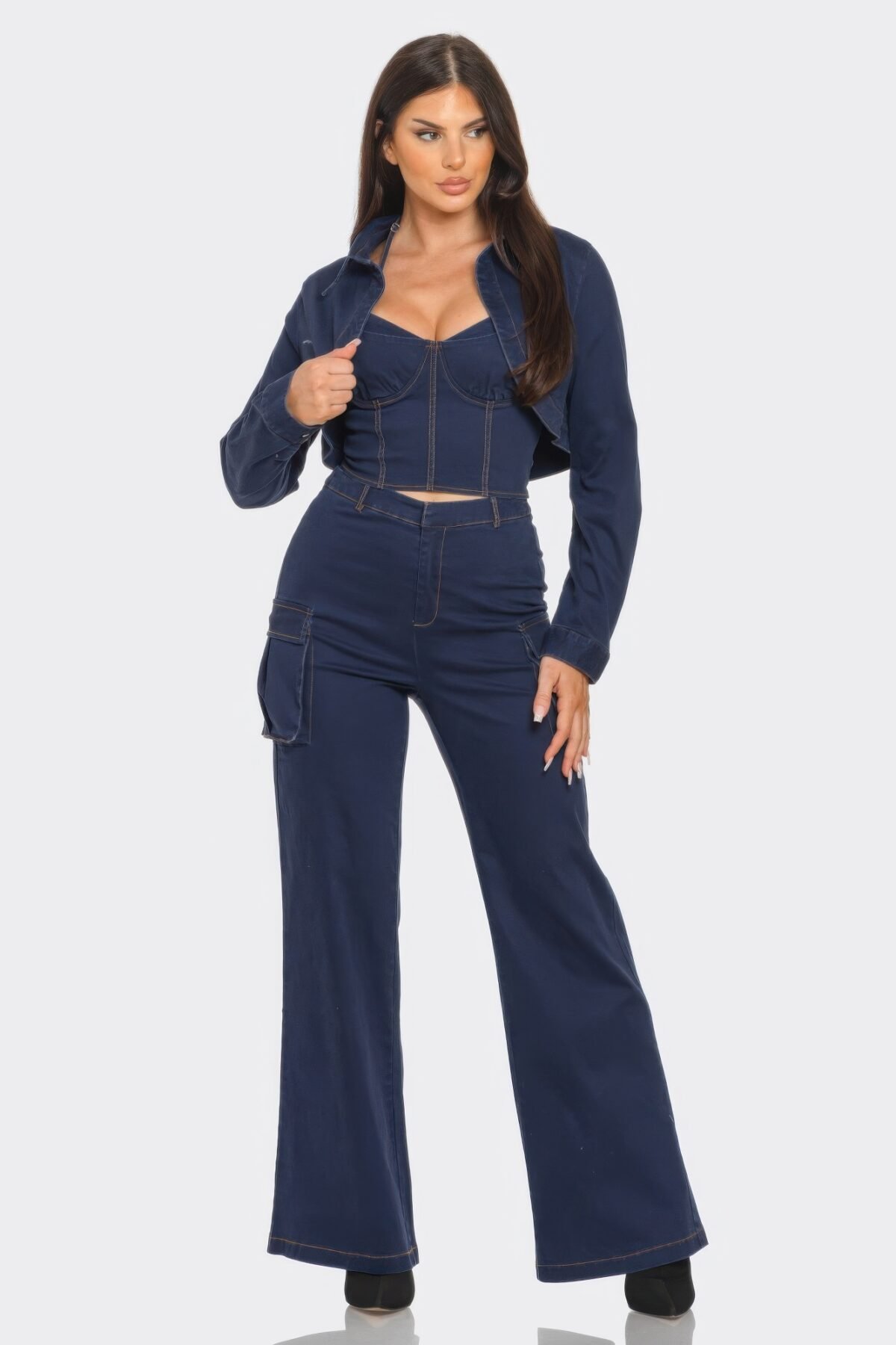 Crop Jacket 3pcs Set - Image 1