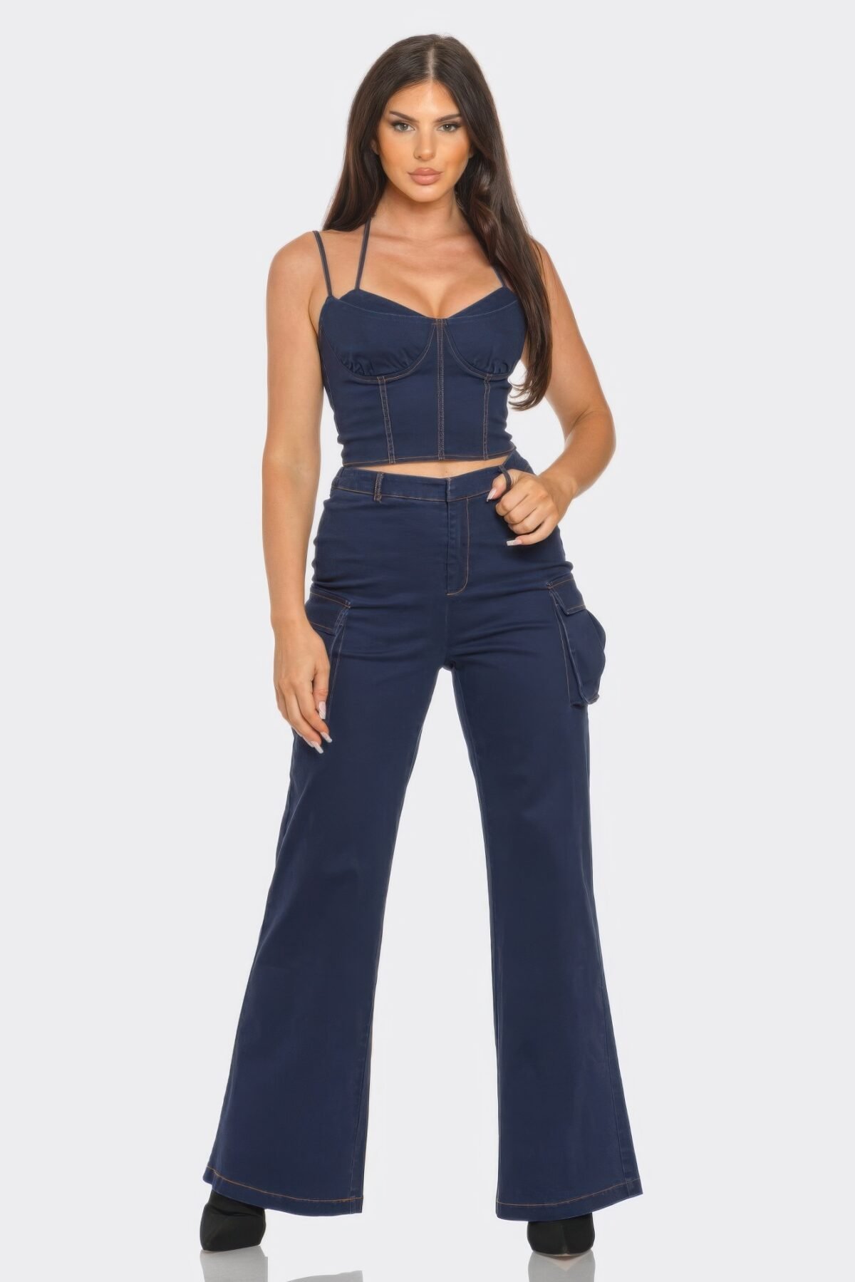 Crop Jacket 3pcs Set - Image 2