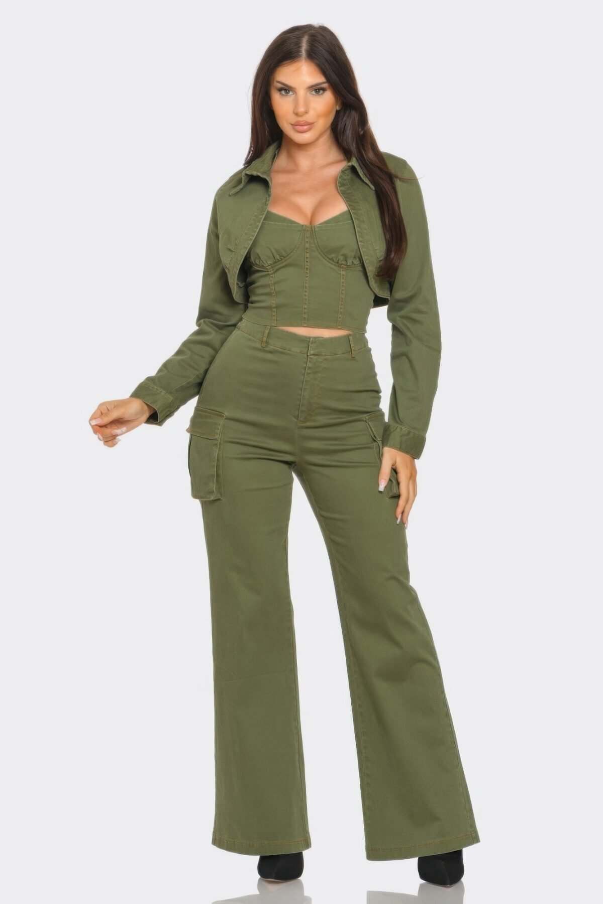 Crop Jacket 3pcs Set - Image 1