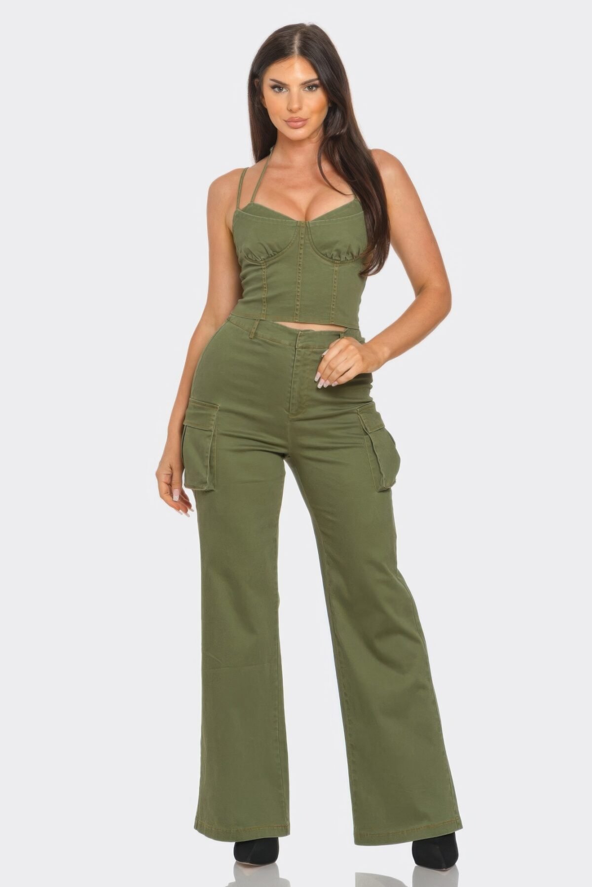 Crop Jacket 3pcs Set - Image 2