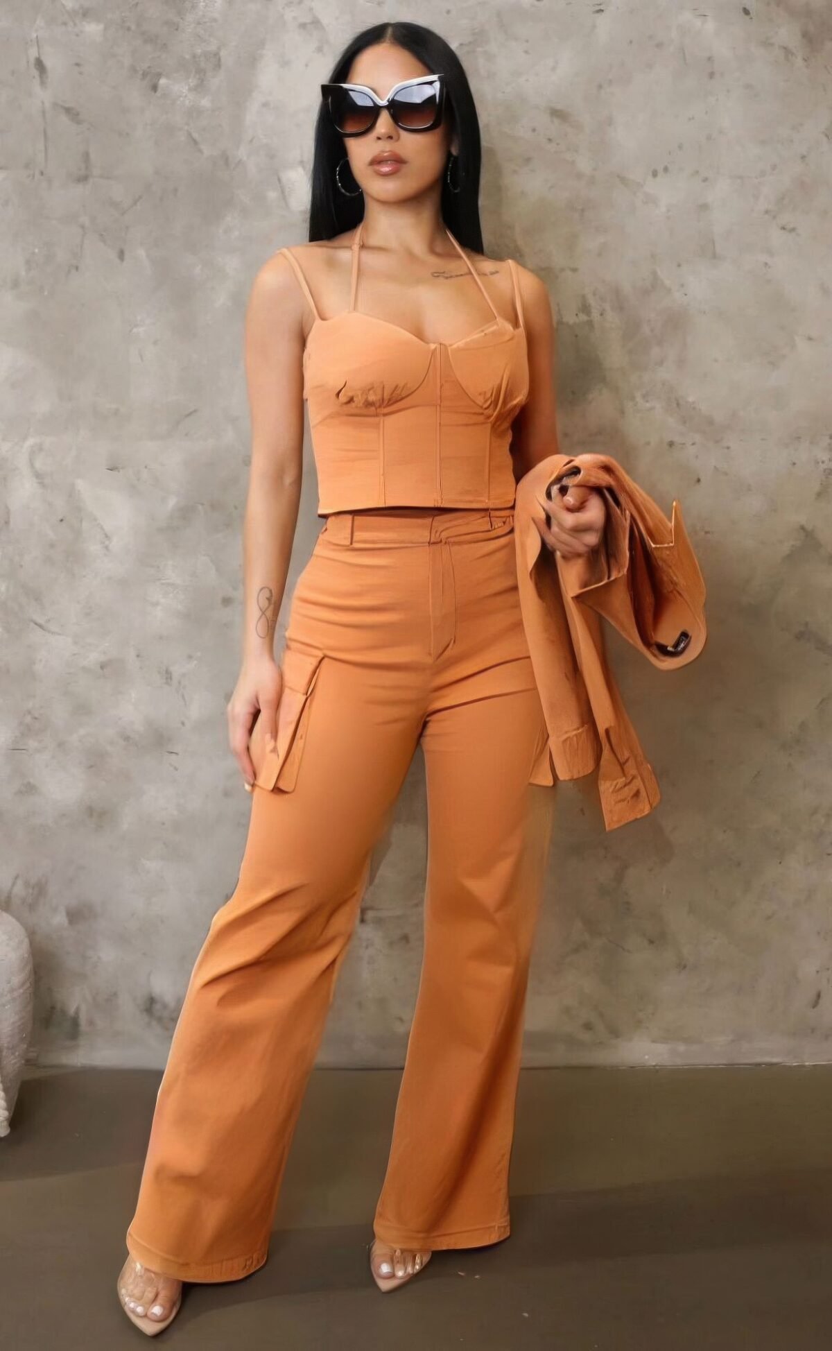Crop Jacket 3pcs Set - Image 2