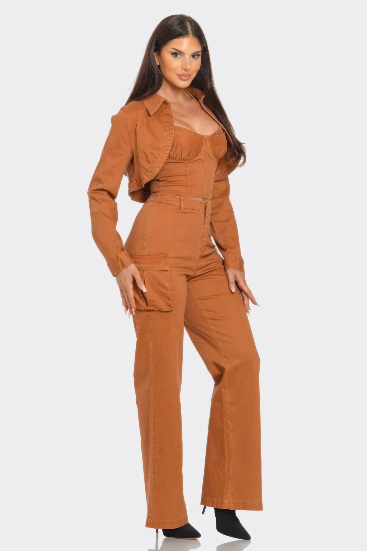 Crop Jacket 3pcs Set - Image 3