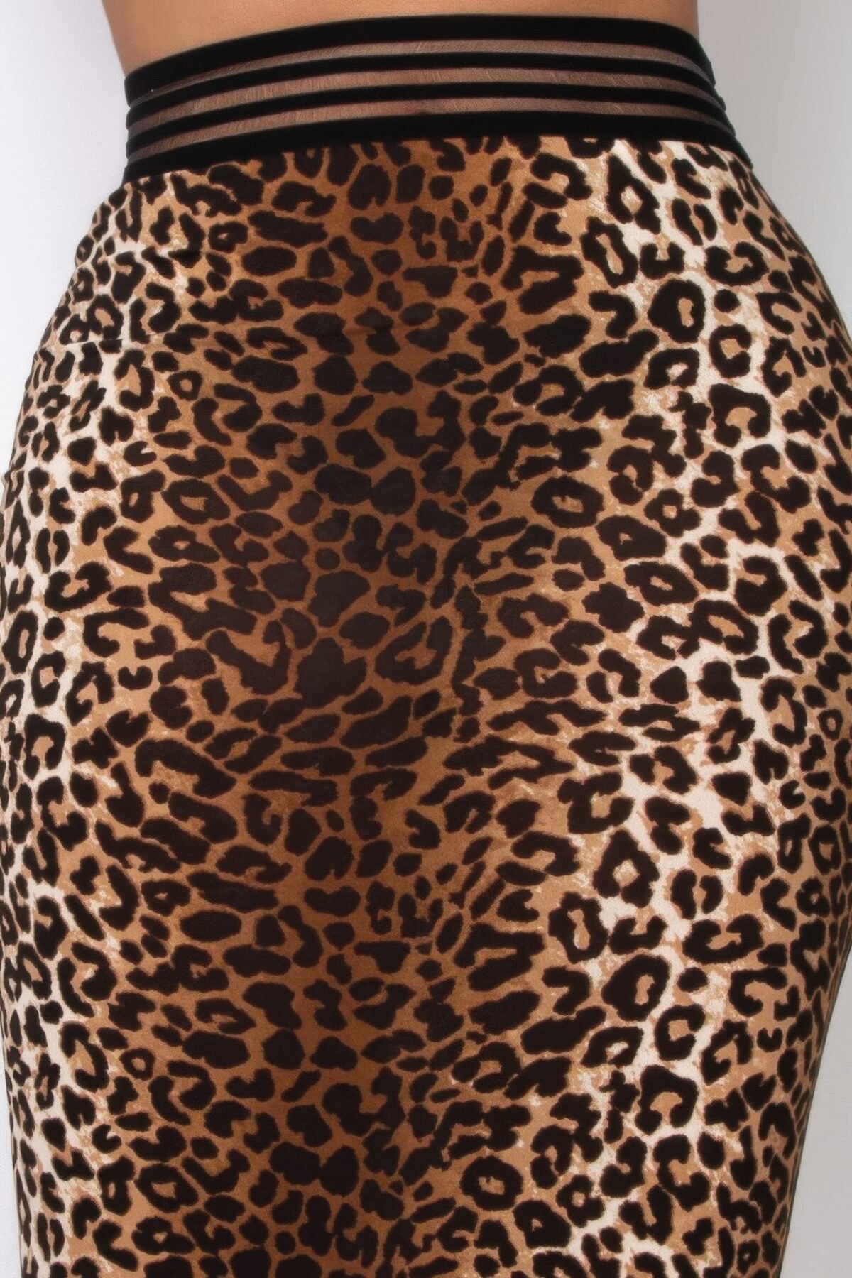 High-rise Banded Leopard Midi Skirt - Image 4