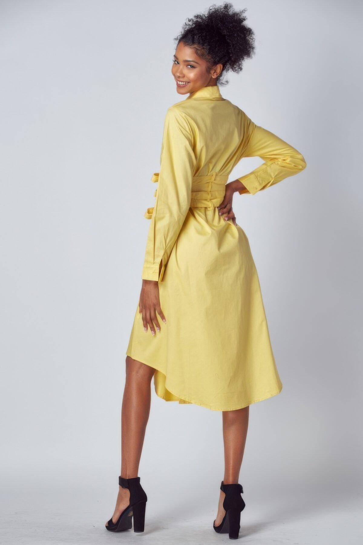 Shirt Dress With Tie Up Belt Detail - Image 4