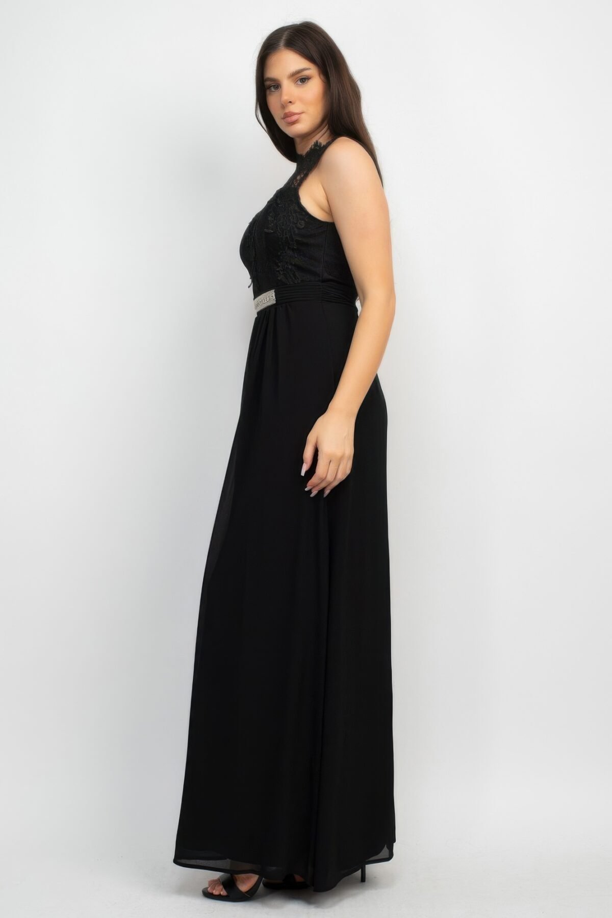 Jewel Waist-tie Lace Maxi Dress - Image 3
