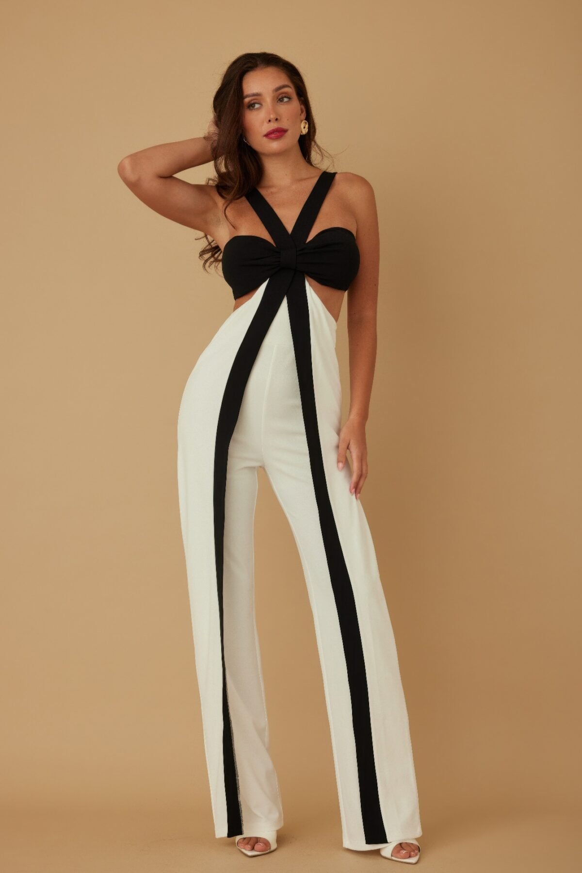 X Ribbon Open Jumpsuit - Image 1