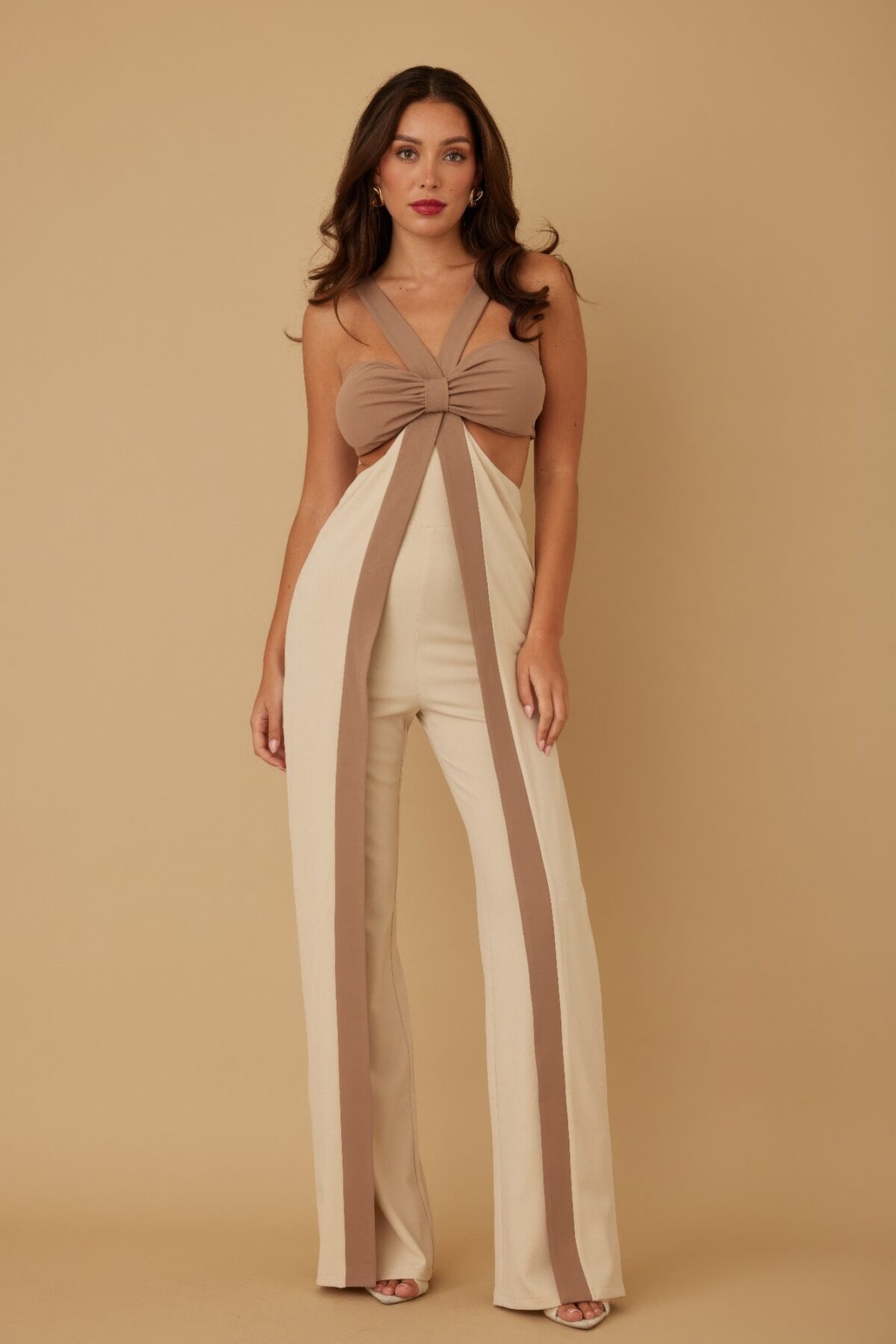 X Ribbon Open Jumpsuit - Image 1