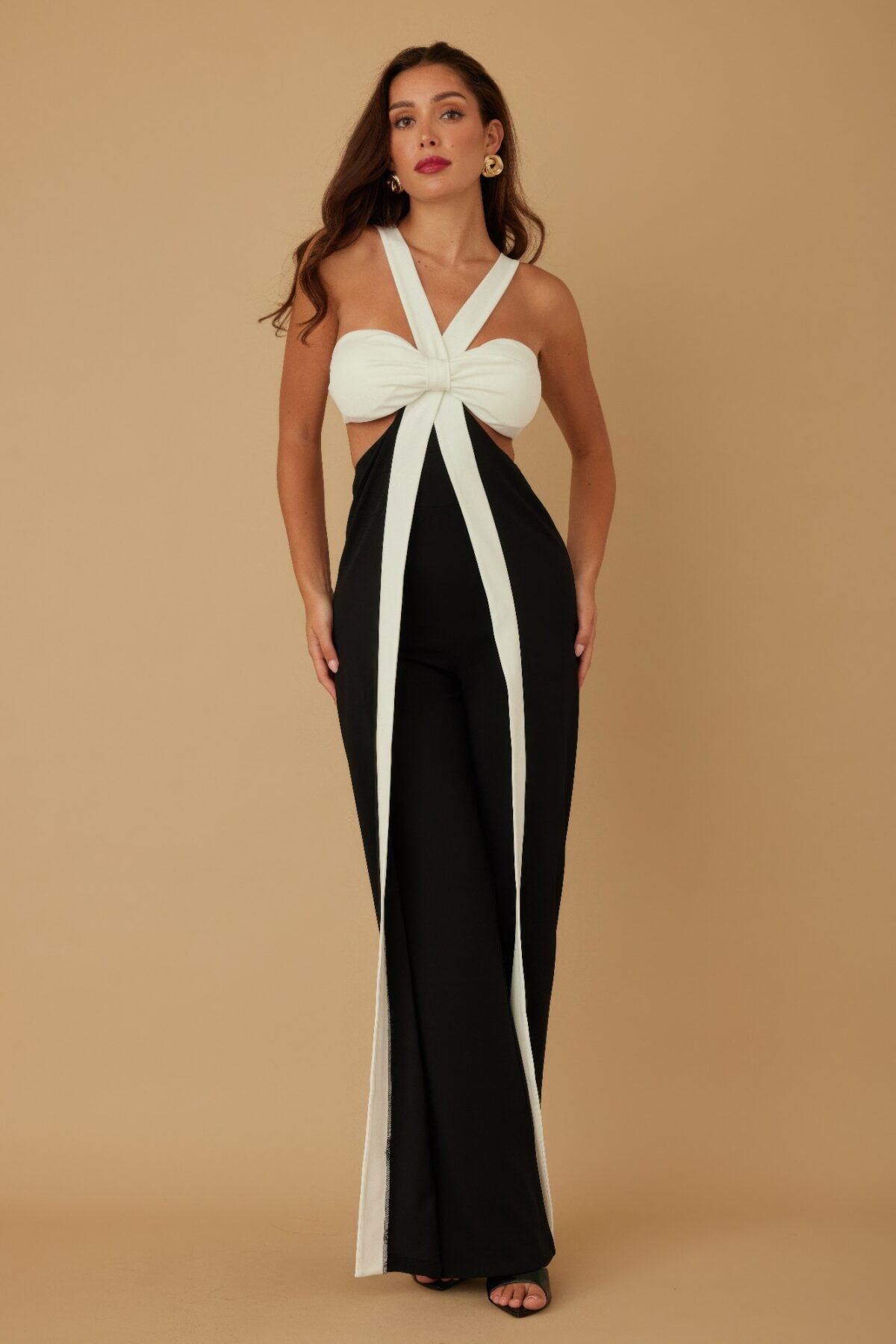 X Ribbon Open Jumpsuit - Image 1