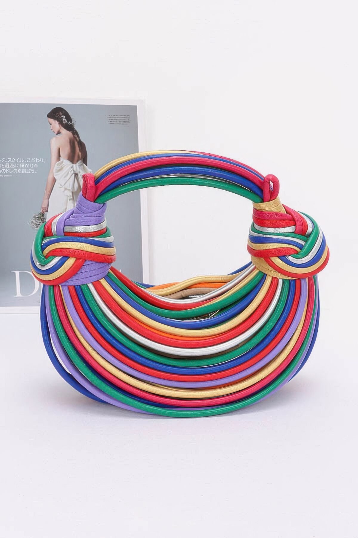 Faux Leather Rope Hobo Bag - Image 1