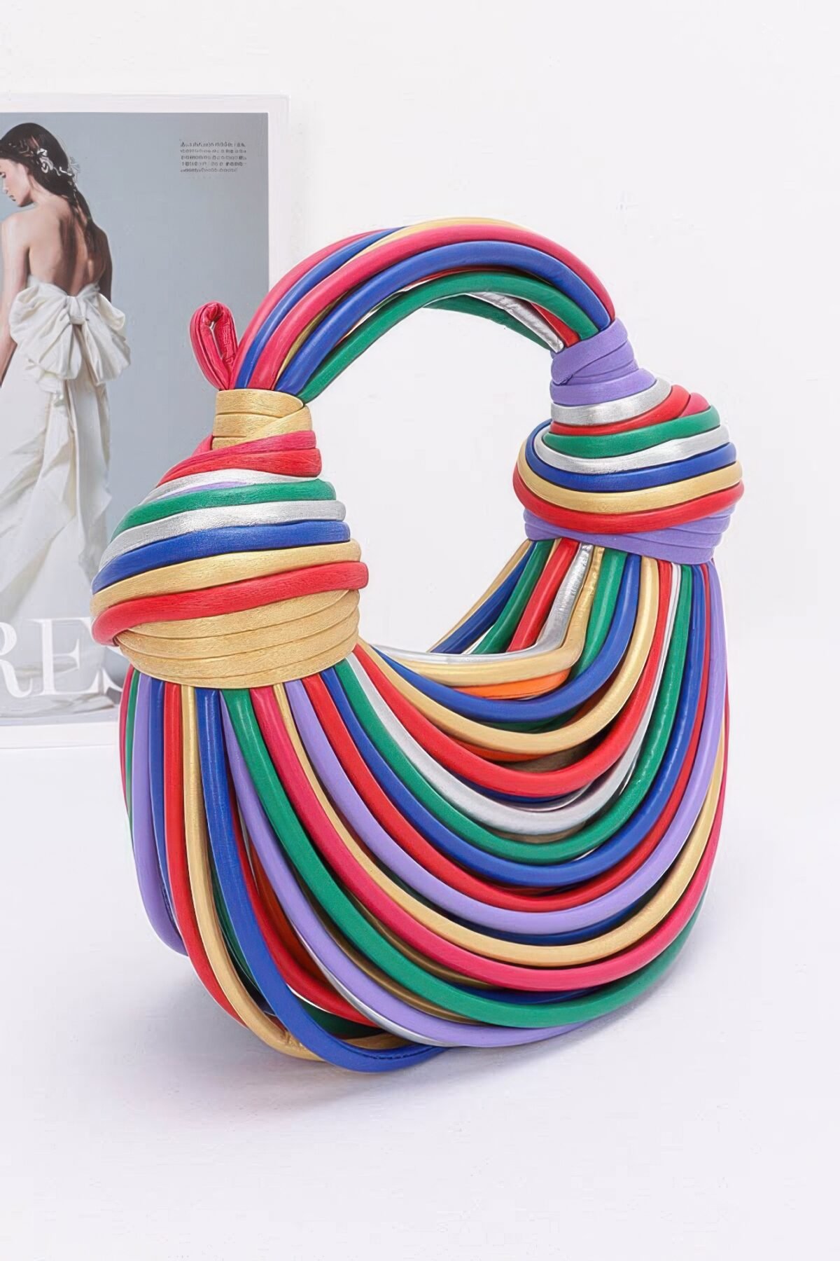 Faux Leather Rope Hobo Bag - Image 2
