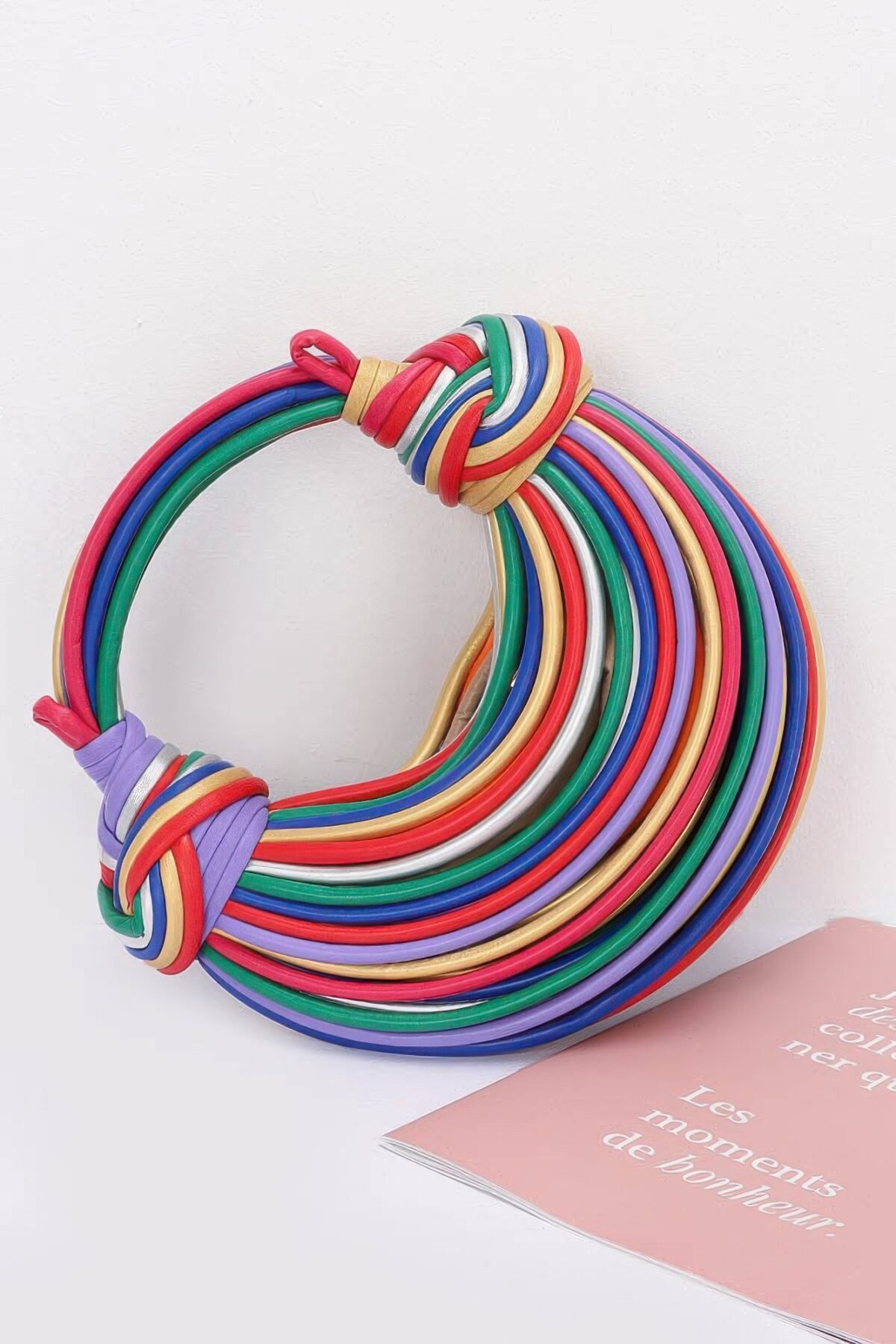 Faux Leather Rope Hobo Bag - Image 3