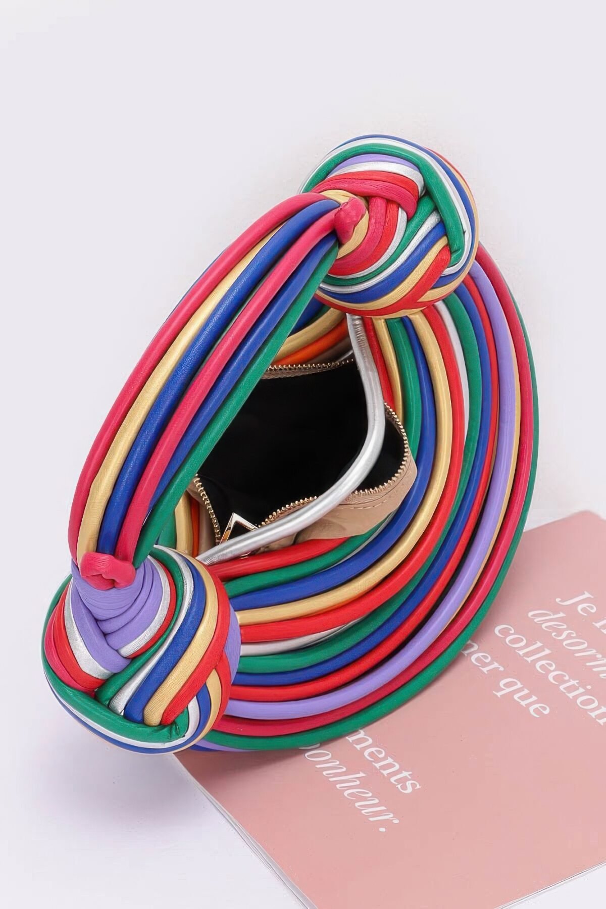 Faux Leather Rope Hobo Bag - Image 4