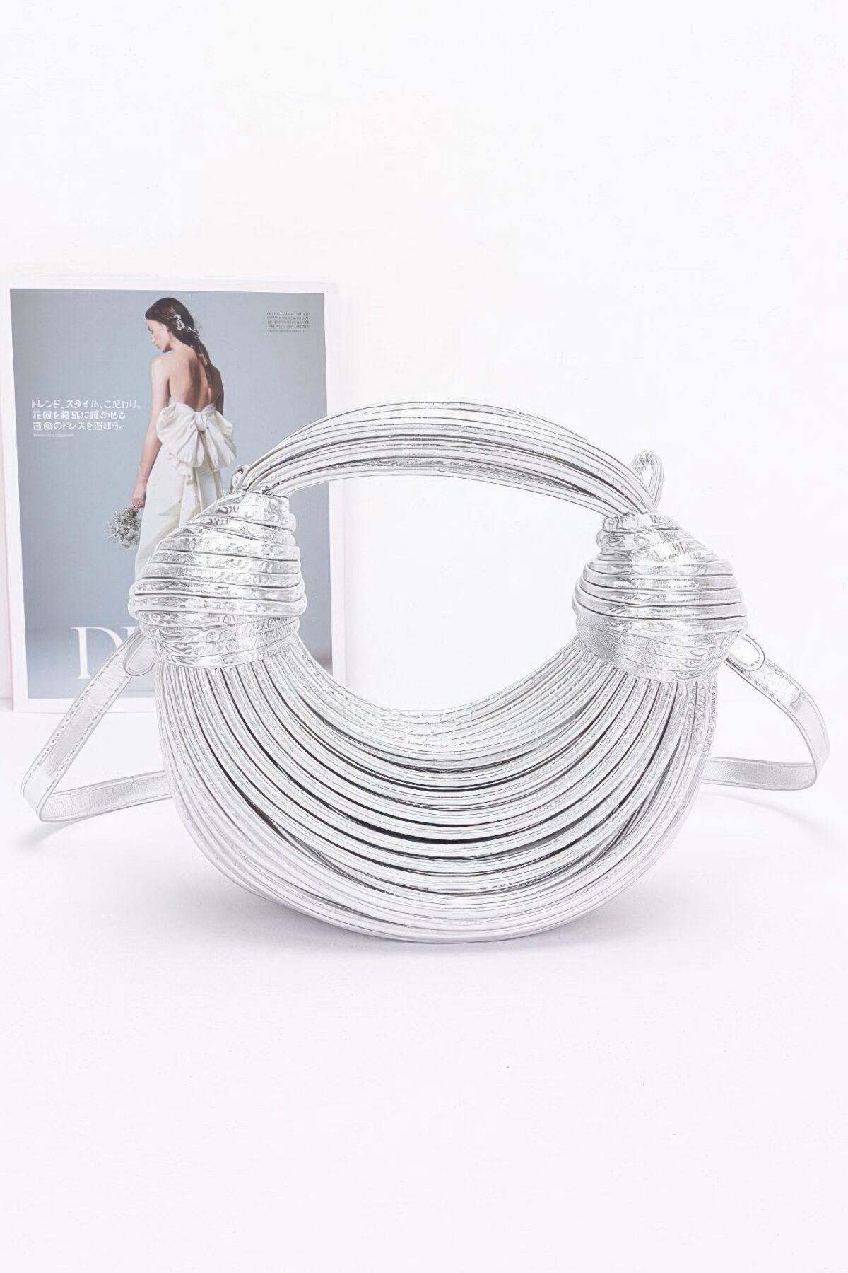 Faux Leather Rope Hobo Bag - Image 5