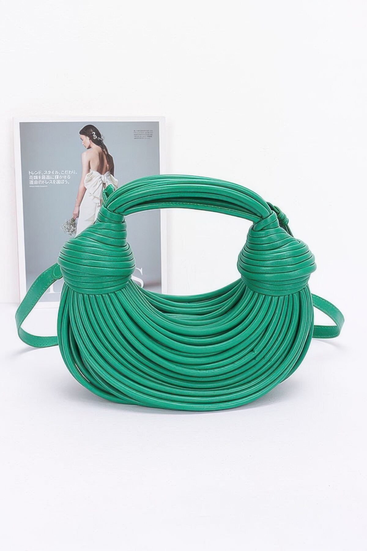 Faux Leather Rope Hobo Bag - Image 7