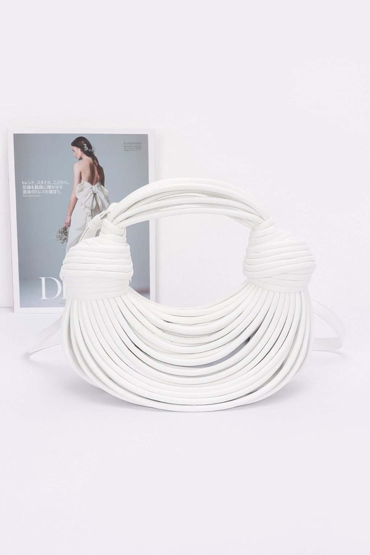 Faux Leather Rope Hobo Bag - Image 8