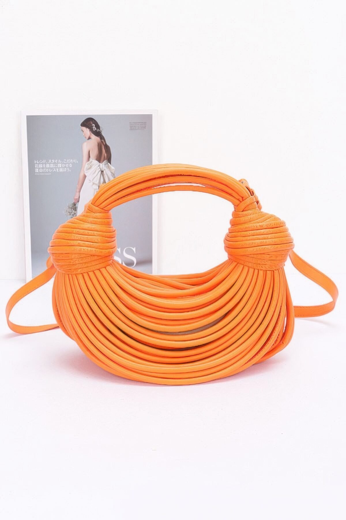 Faux Leather Rope Hobo Bag - Image 10