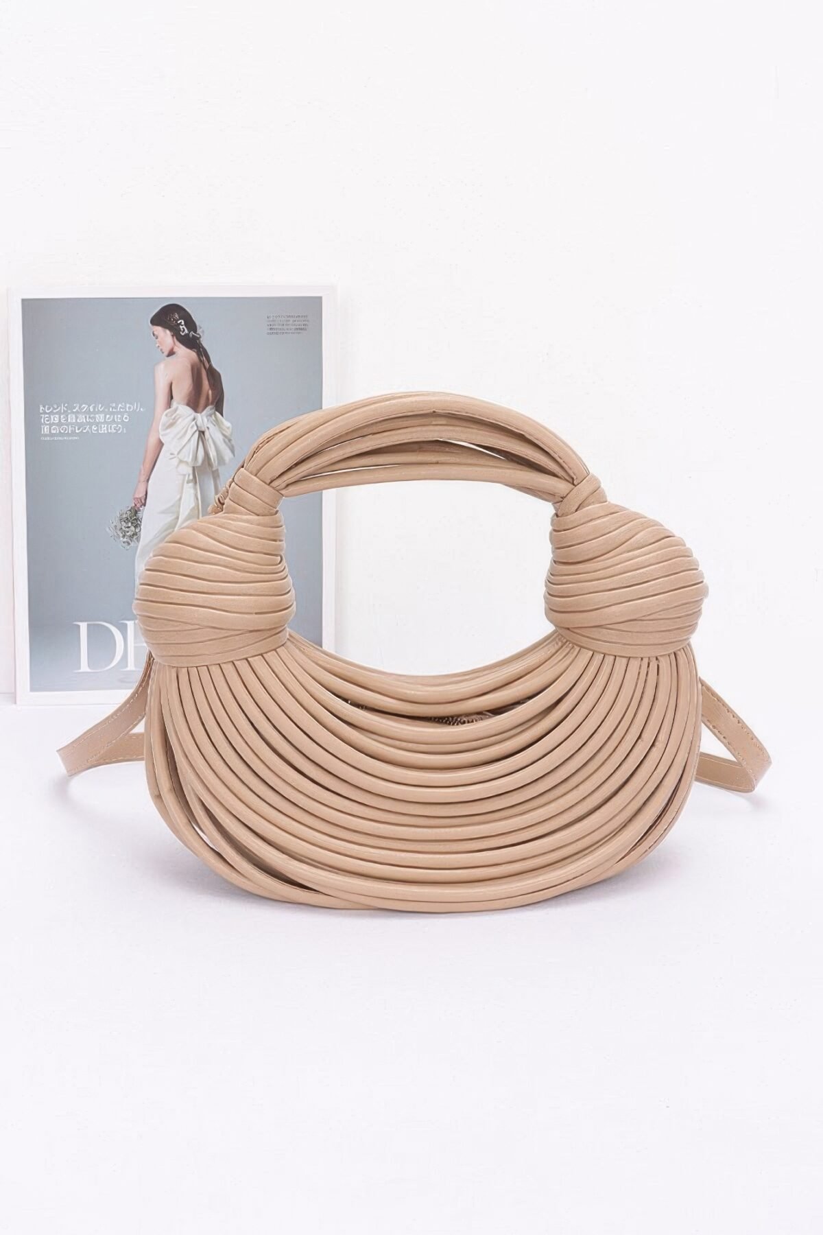 Faux Leather Rope Hobo Bag - Image 11