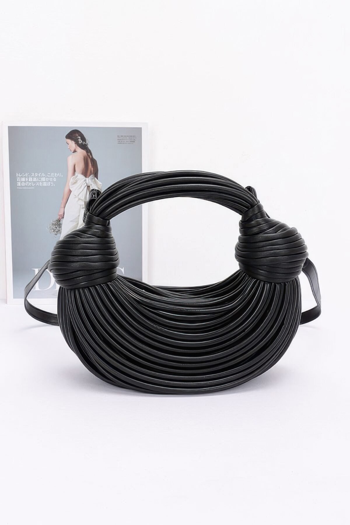 Faux Leather Rope Hobo Bag - Image 12