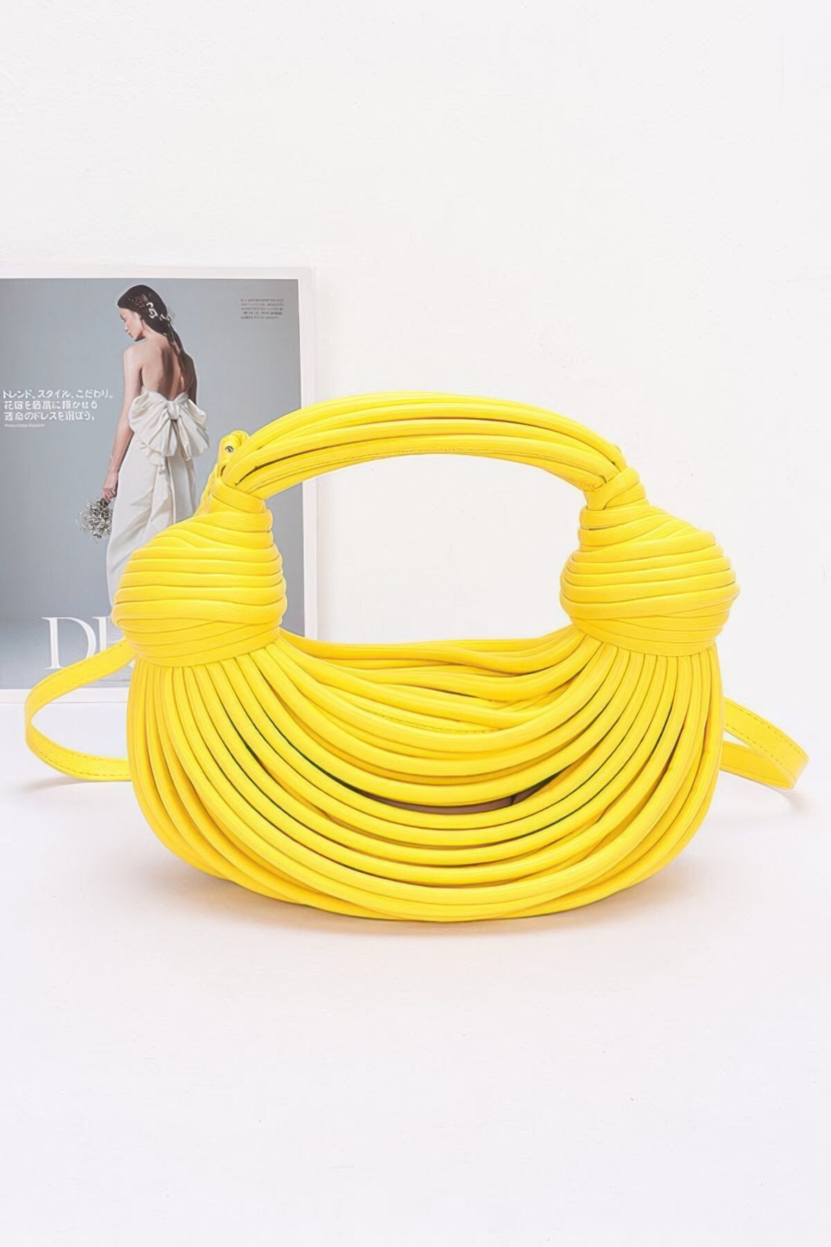 Faux Leather Rope Hobo Bag - Image 13