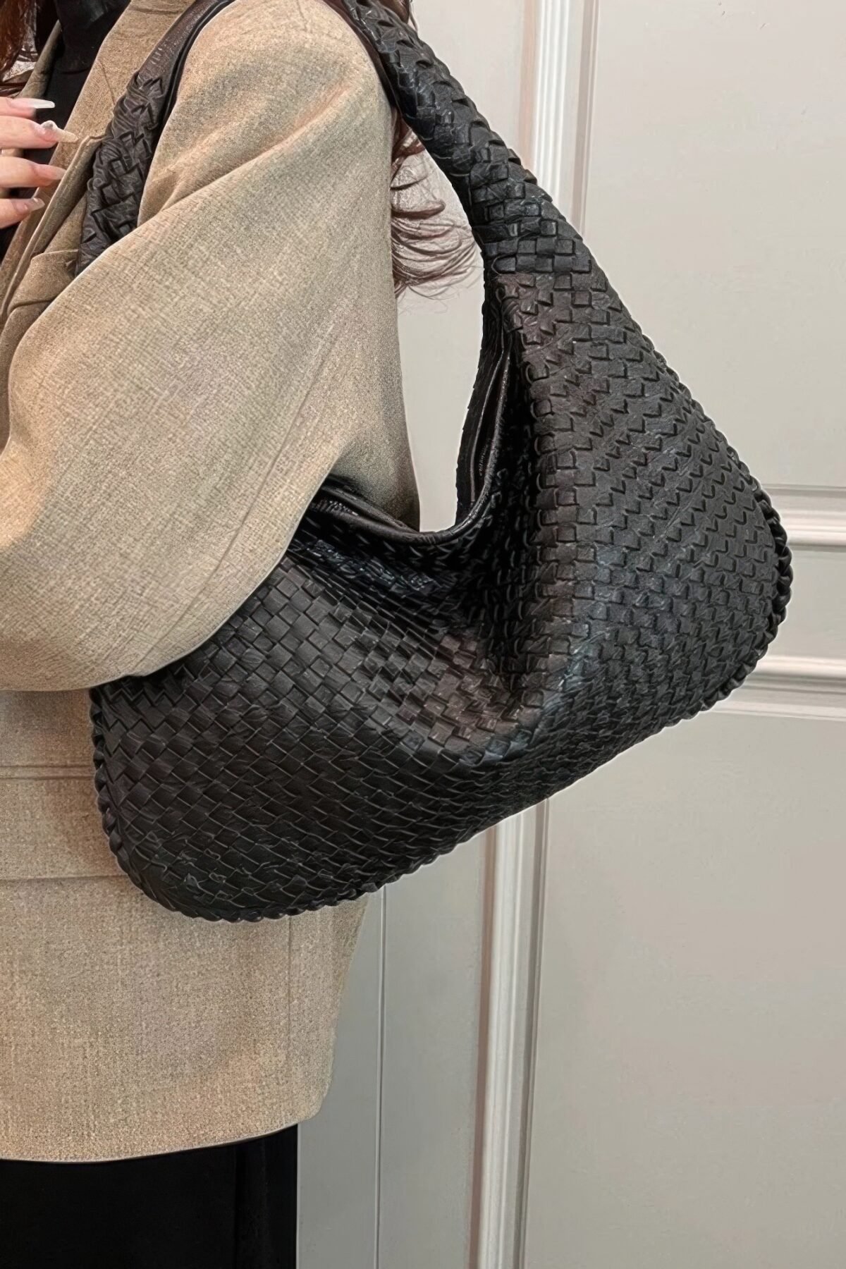 Faux Leather Braided Shoulder Bag - Image 6