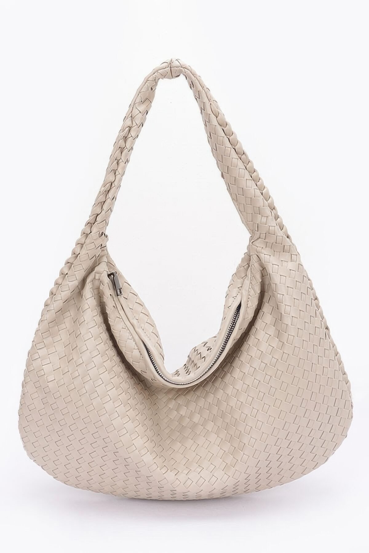 Faux Leather Braided Shoulder Bag - Image 7