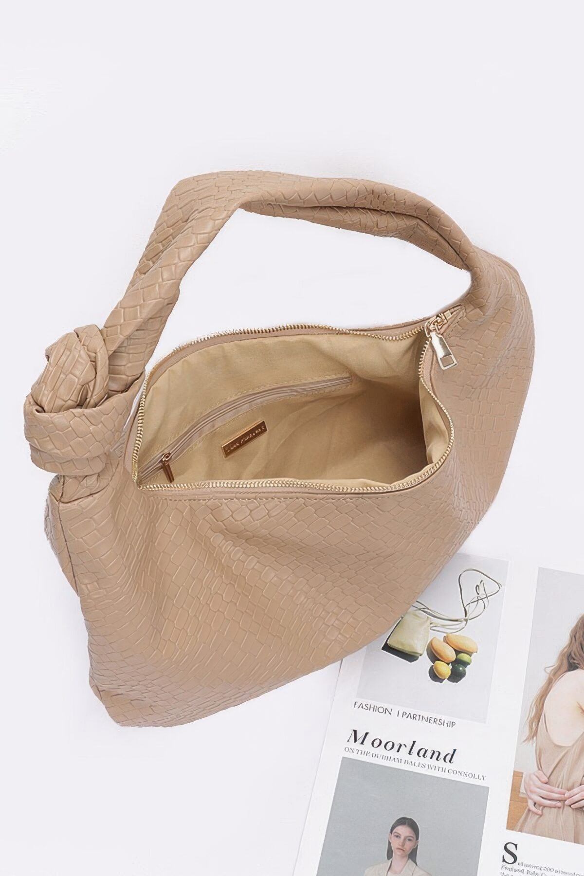 Embossed Faux Leather Big Hobo Bag - Image 2