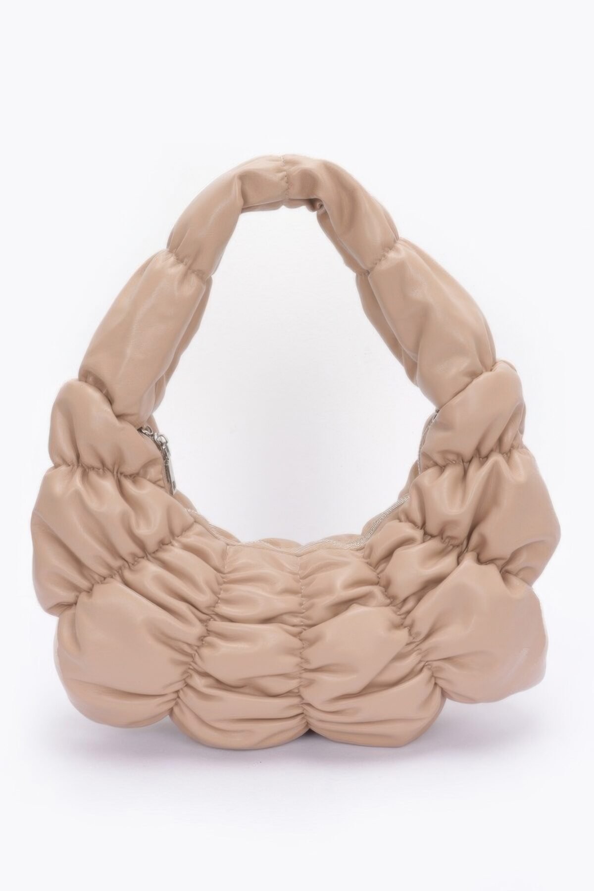 Pleated Faux Leather Shoulder Bag - Image 5